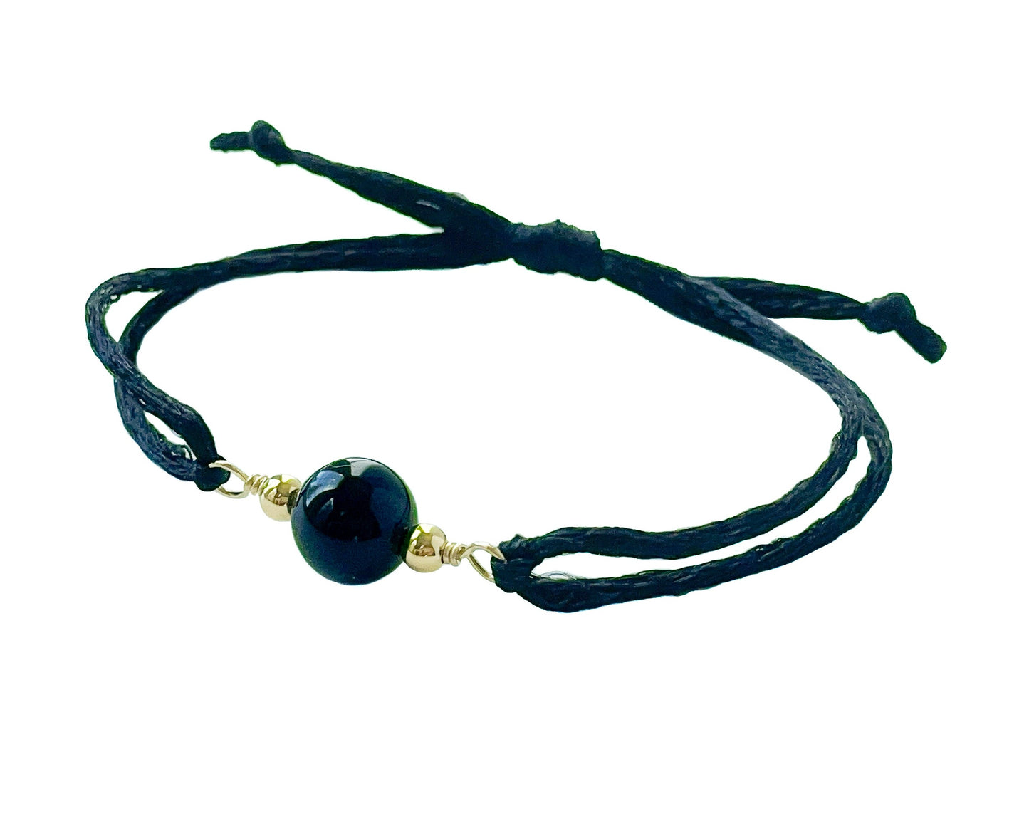 Black Onyx Adjustable Cord Bracelet