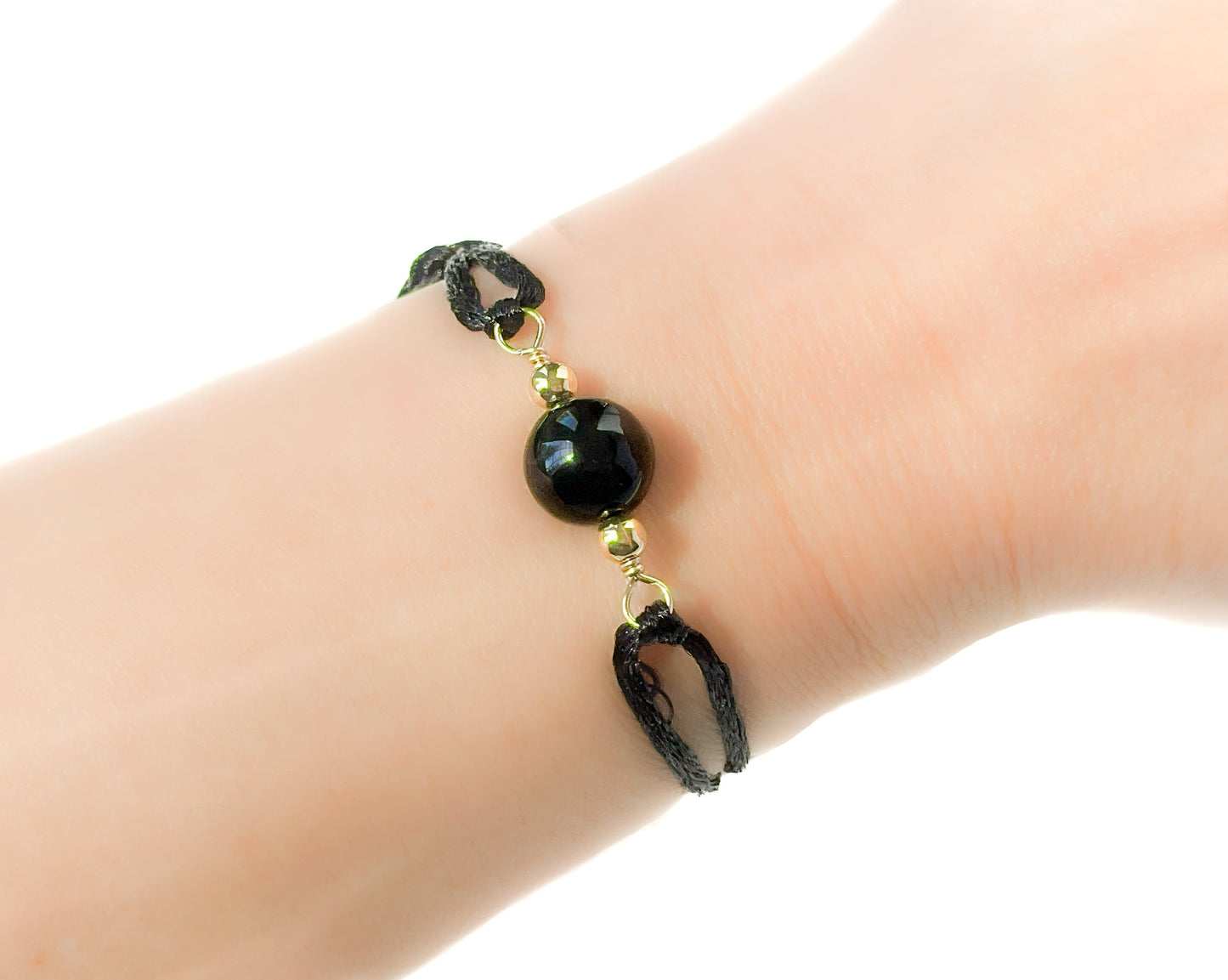 Black Onyx Adjustable Cord Bracelet