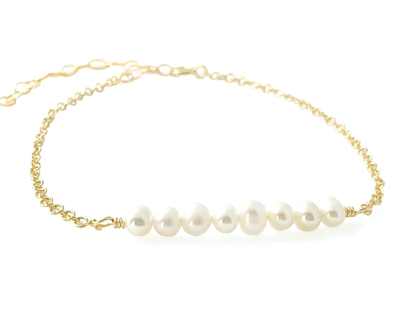 White Pearl Column Bracelet