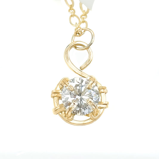 Cubic Zirconia S Shaped Pendant