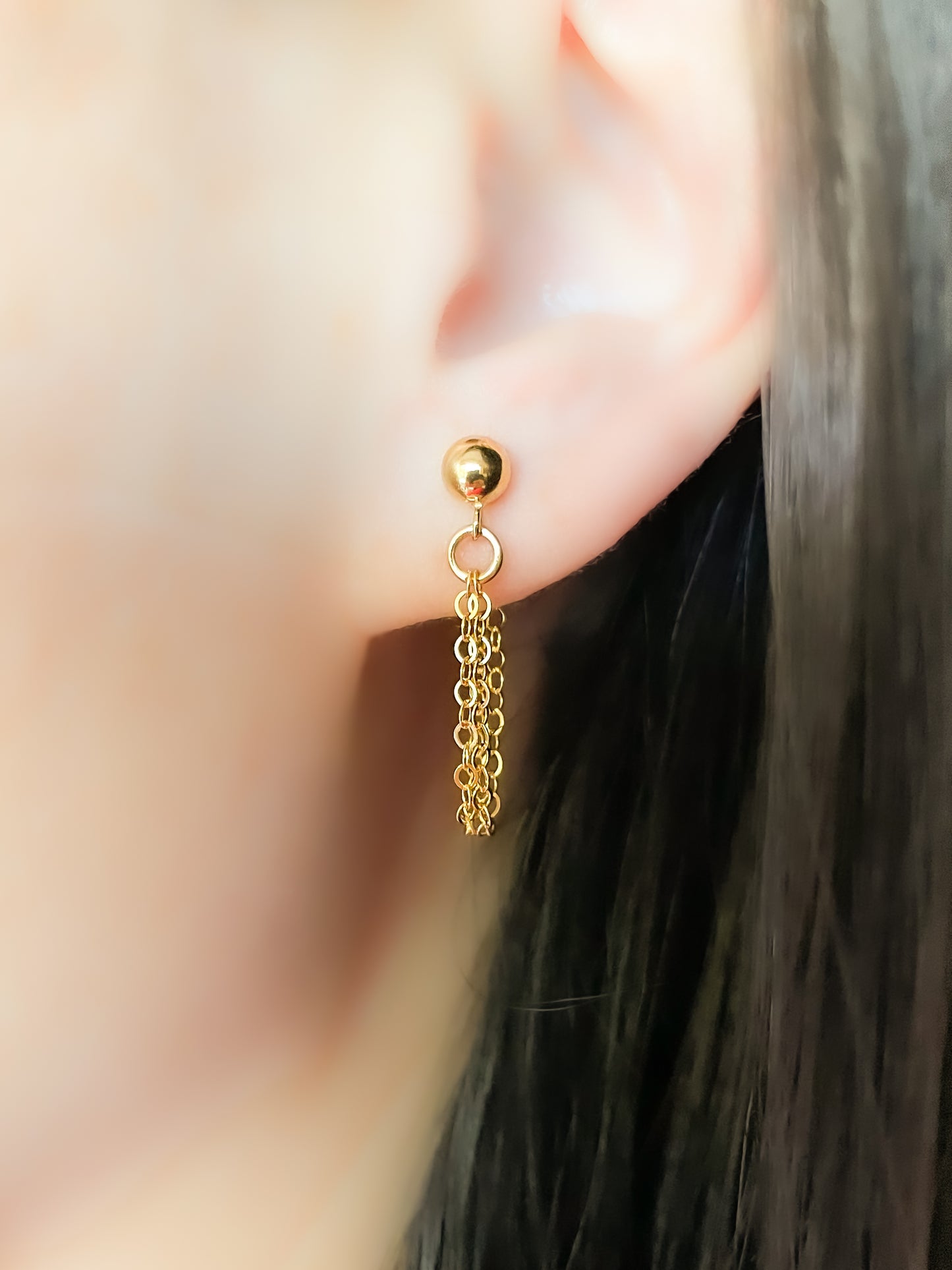 Gold Chain Hoop Earrings