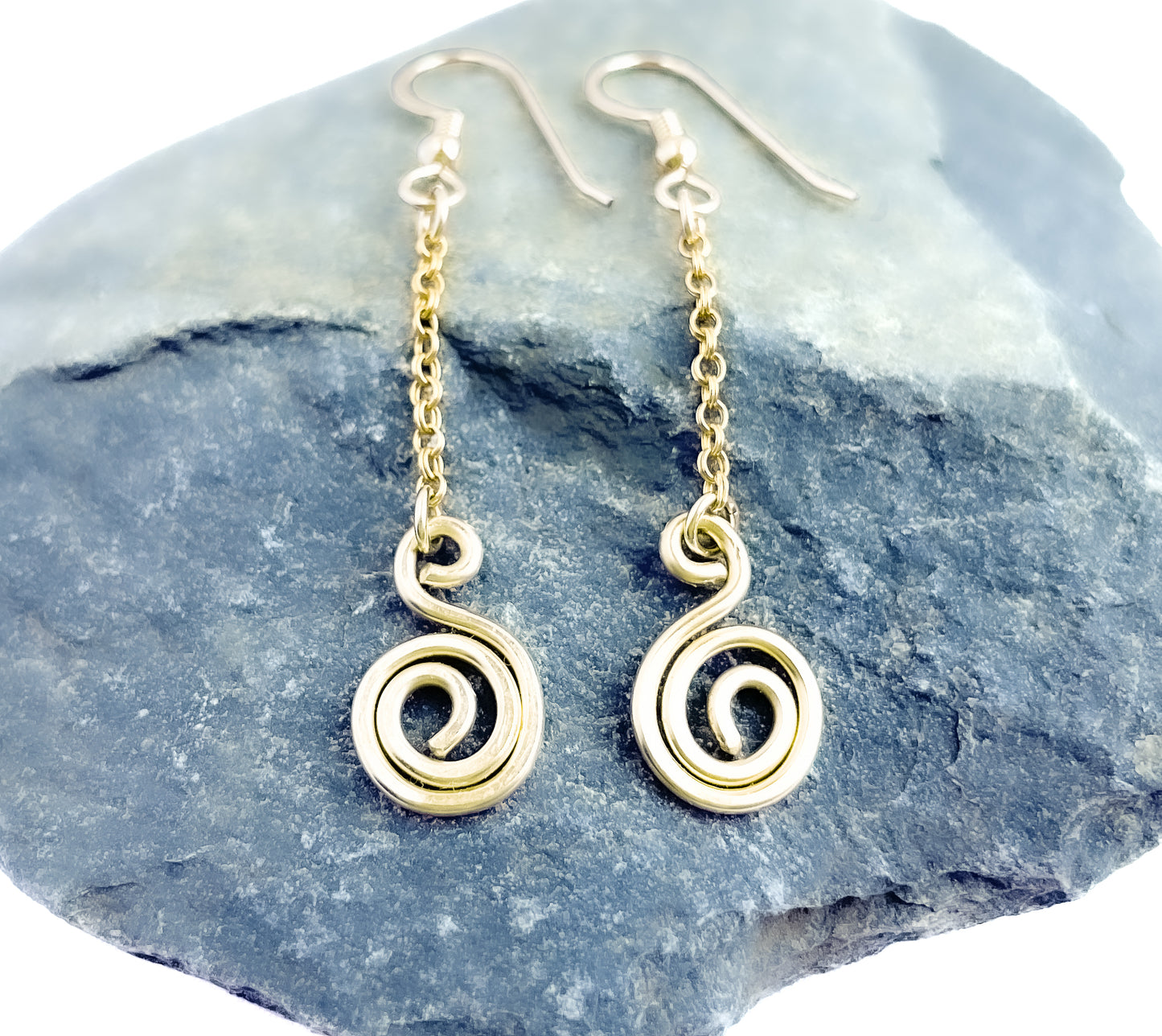 Gold Tiny Swirl Dangle Earrings