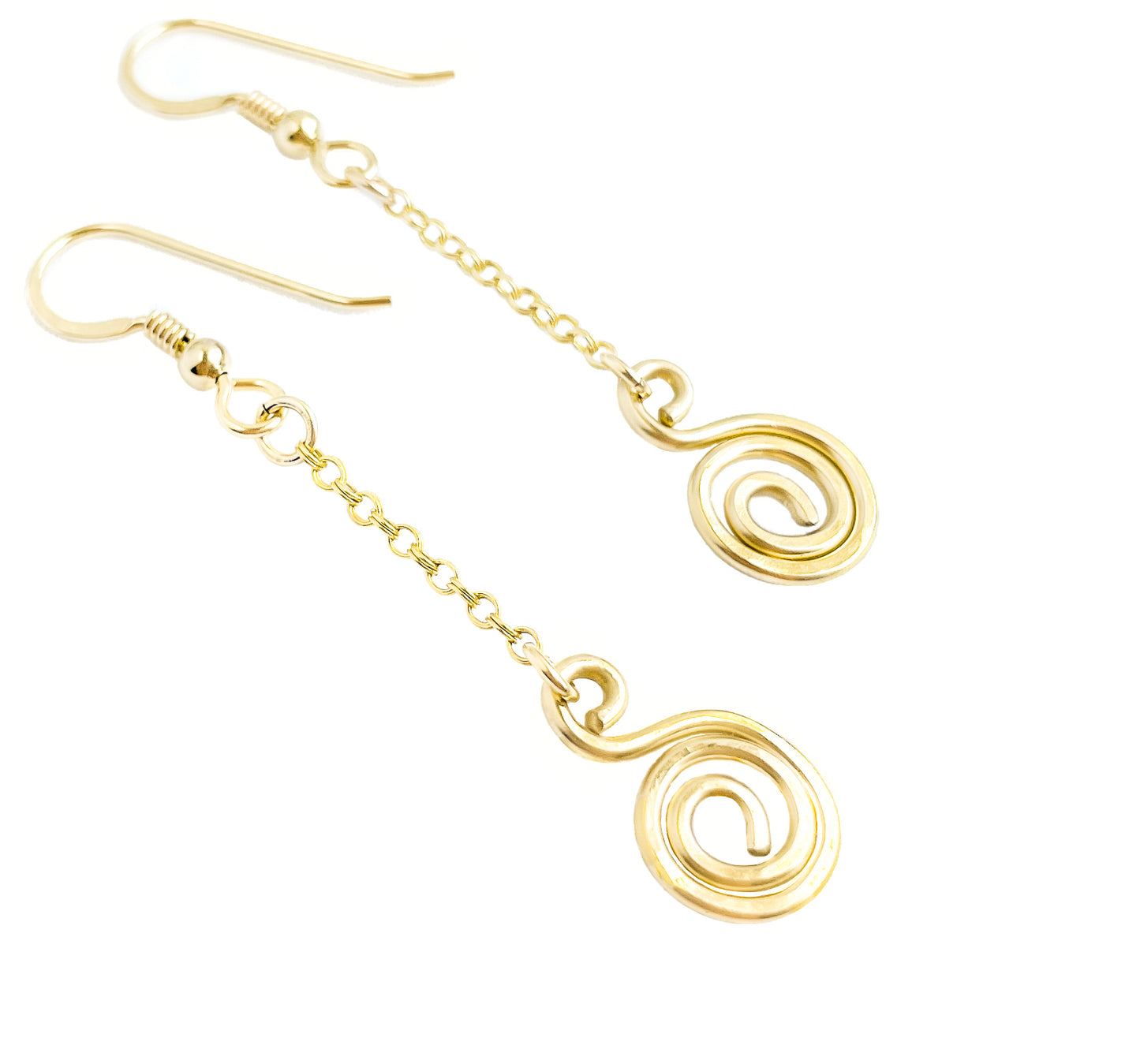 Gold Tiny Swirl Dangle Earrings