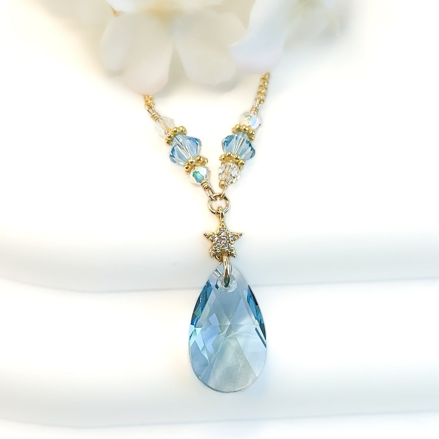 Swarovski Aquamarine Beaded Necklace