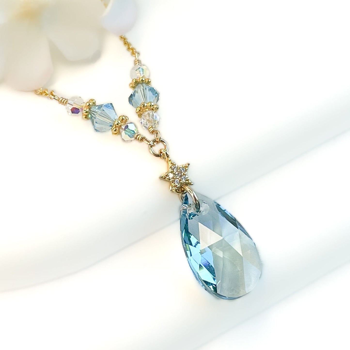 Swarovski Aquamarine Beaded Necklace