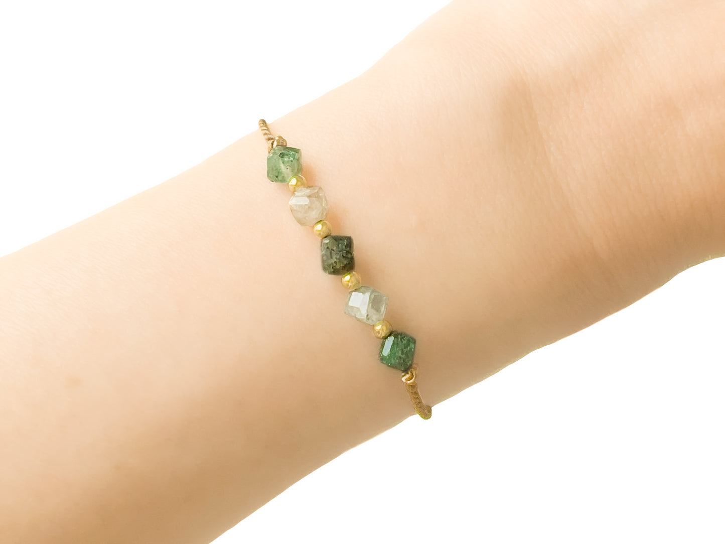 Aventurine Quartz Silk Cord Adjustable Bracelet