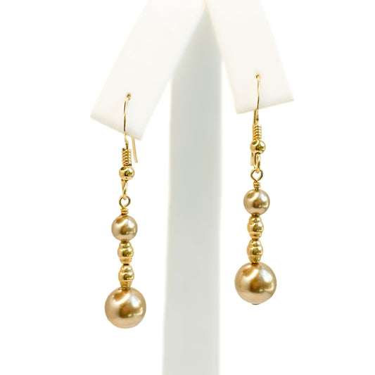 Swarovski Bronze Pearl Dangle Earrings