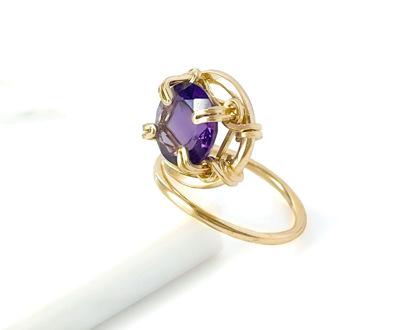 Purple Amethyst Swirl Ring