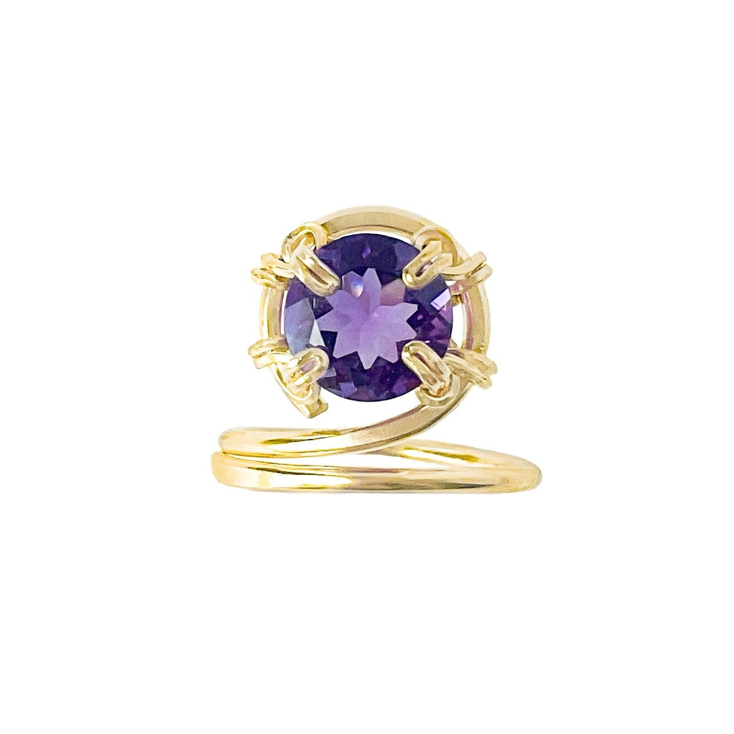 Purple Amethyst Swirl Ring