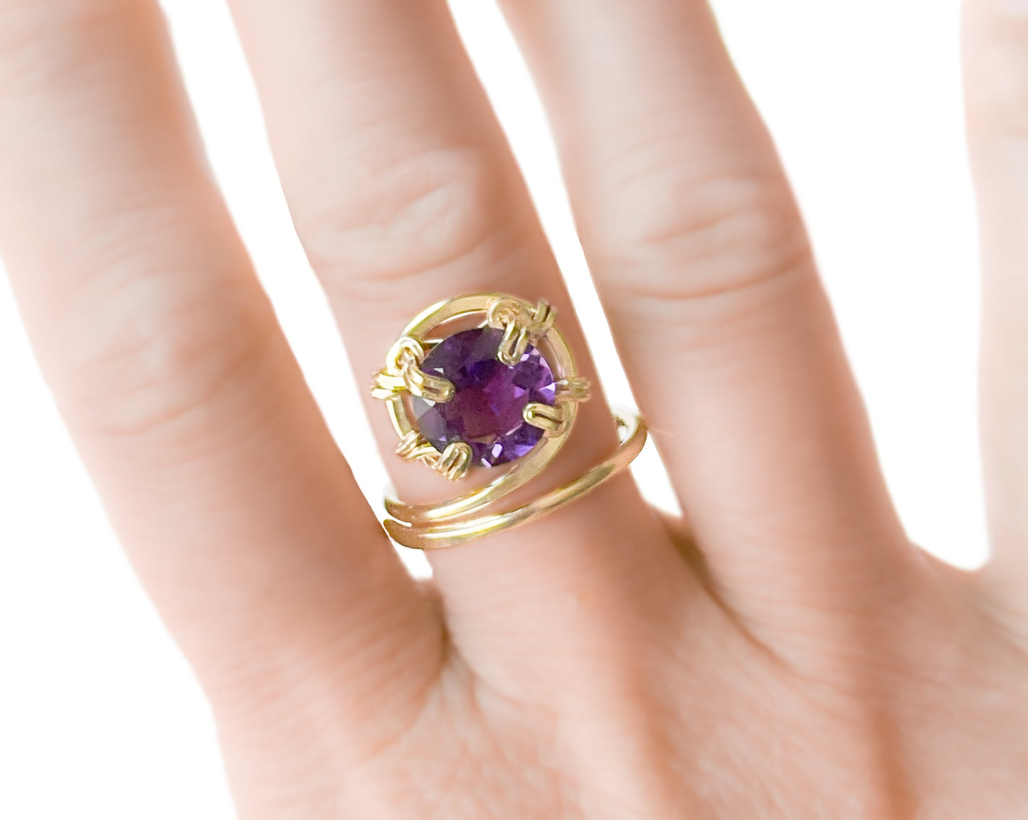 Purple Amethyst Swirl Ring