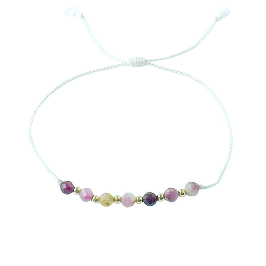 Tourmaline Silk Cord Adjustable Bracelet