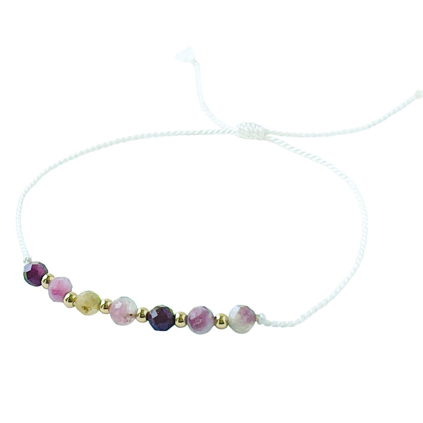 Tourmaline Silk Cord Adjustable Bracelet