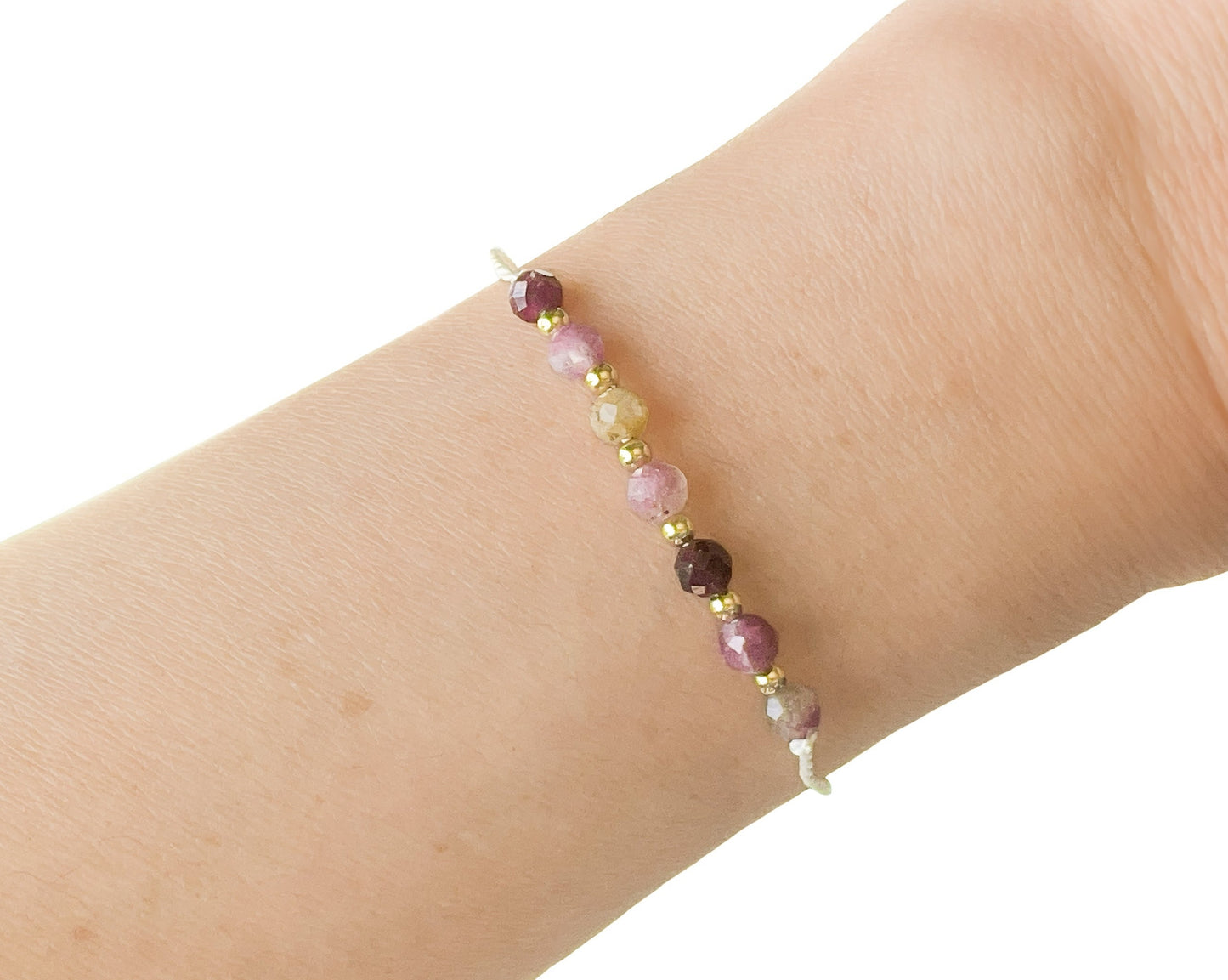 Tourmaline Silk Cord Adjustable Bracelet