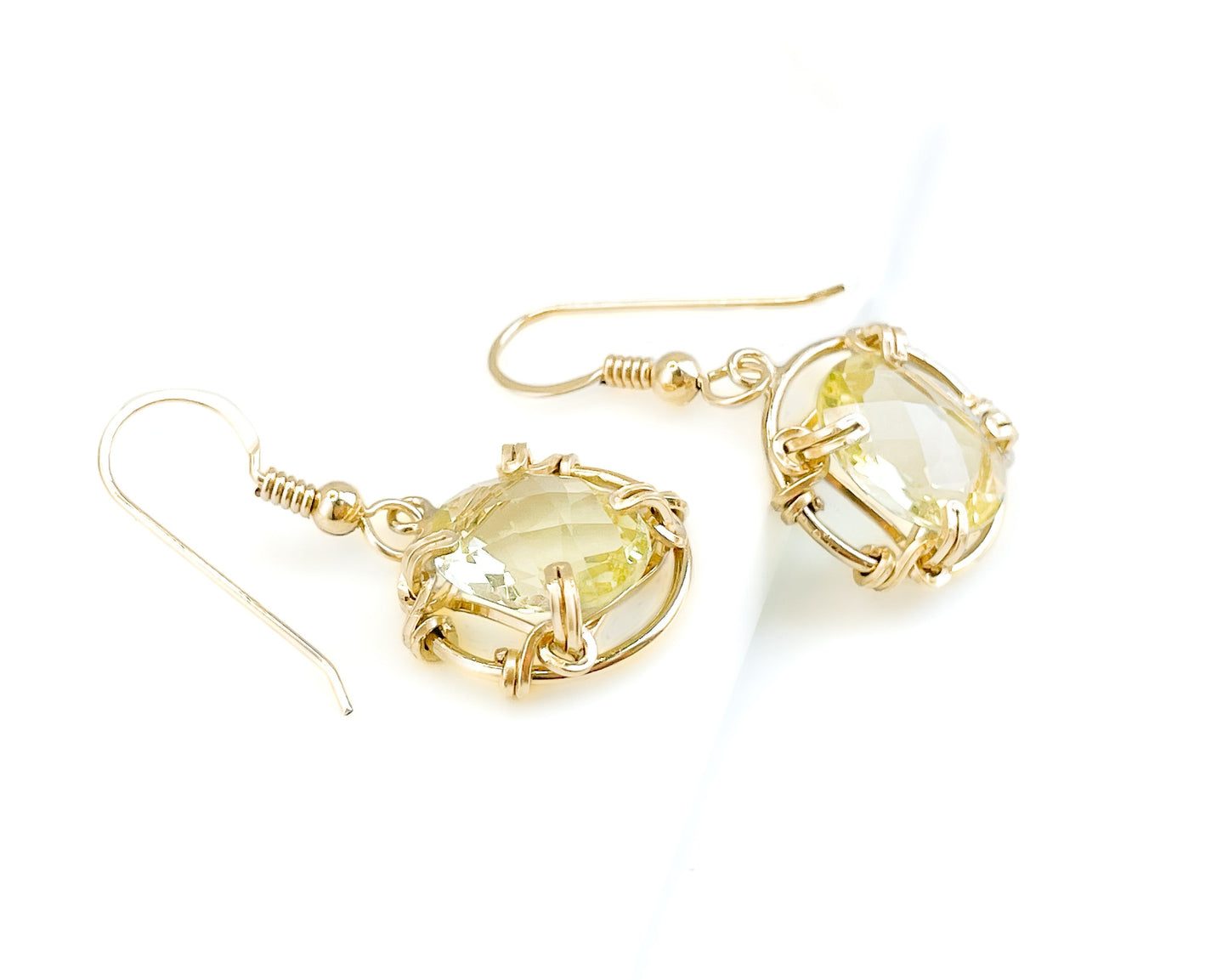 Lemon Quartz Dangle Earrings