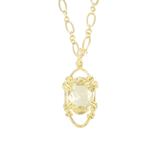 Lemon Quartz Pendant Necklace