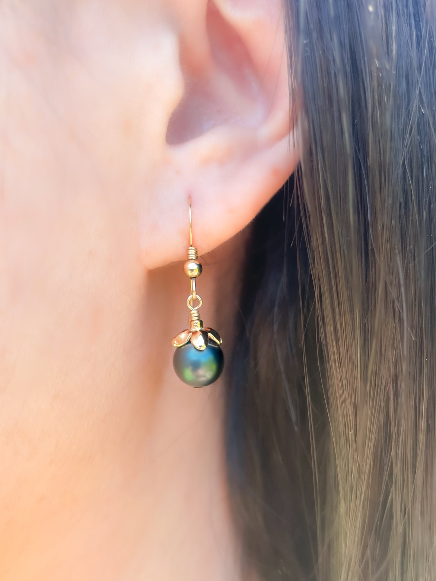 Swarovski Tahitian Pearl Earrings