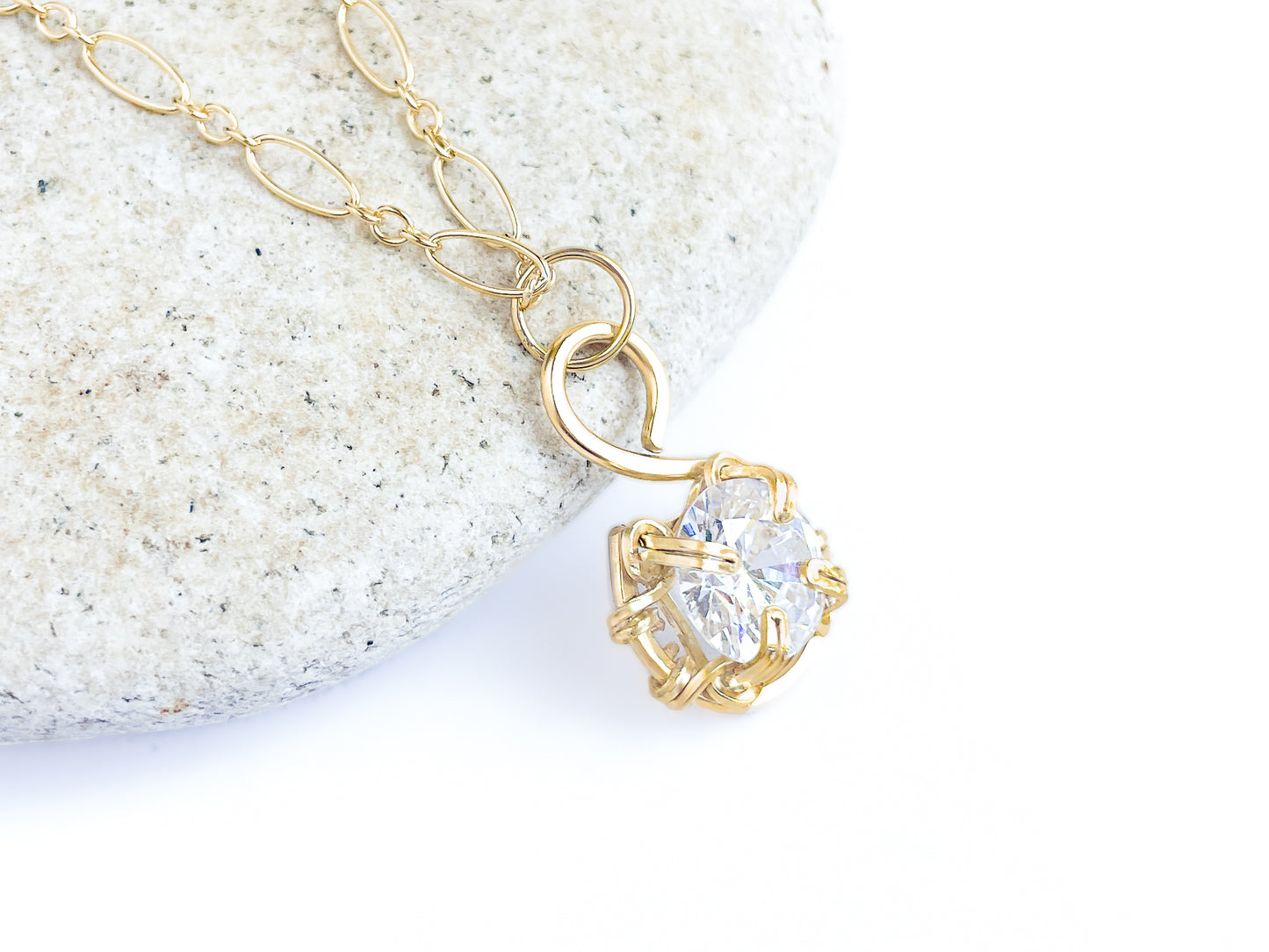 Cubic Zirconia S Shaped Pendant