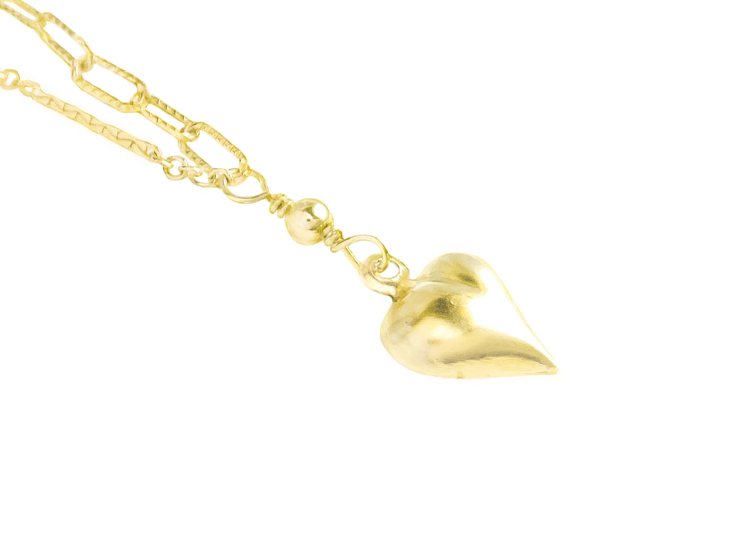 Gold Mixed Chain Heart Necklace