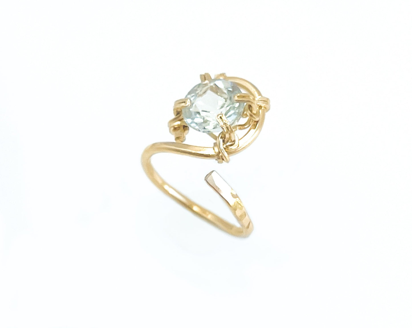 Aquamarine Swirl Ring