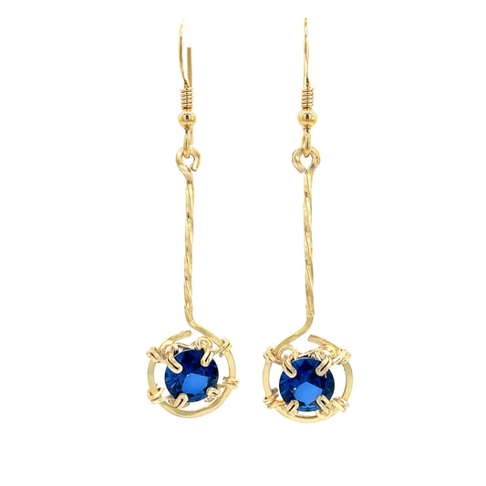 Sapphire Long Dangle Earrings