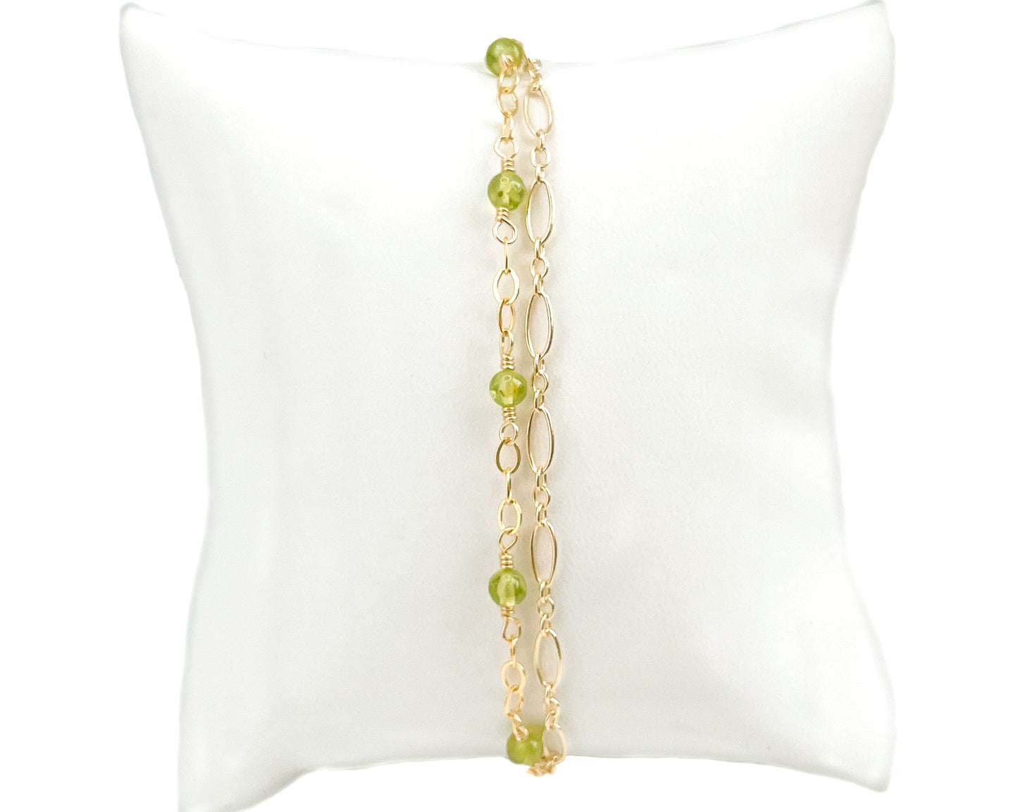 Peridot Two Strand Beaded Bracelet