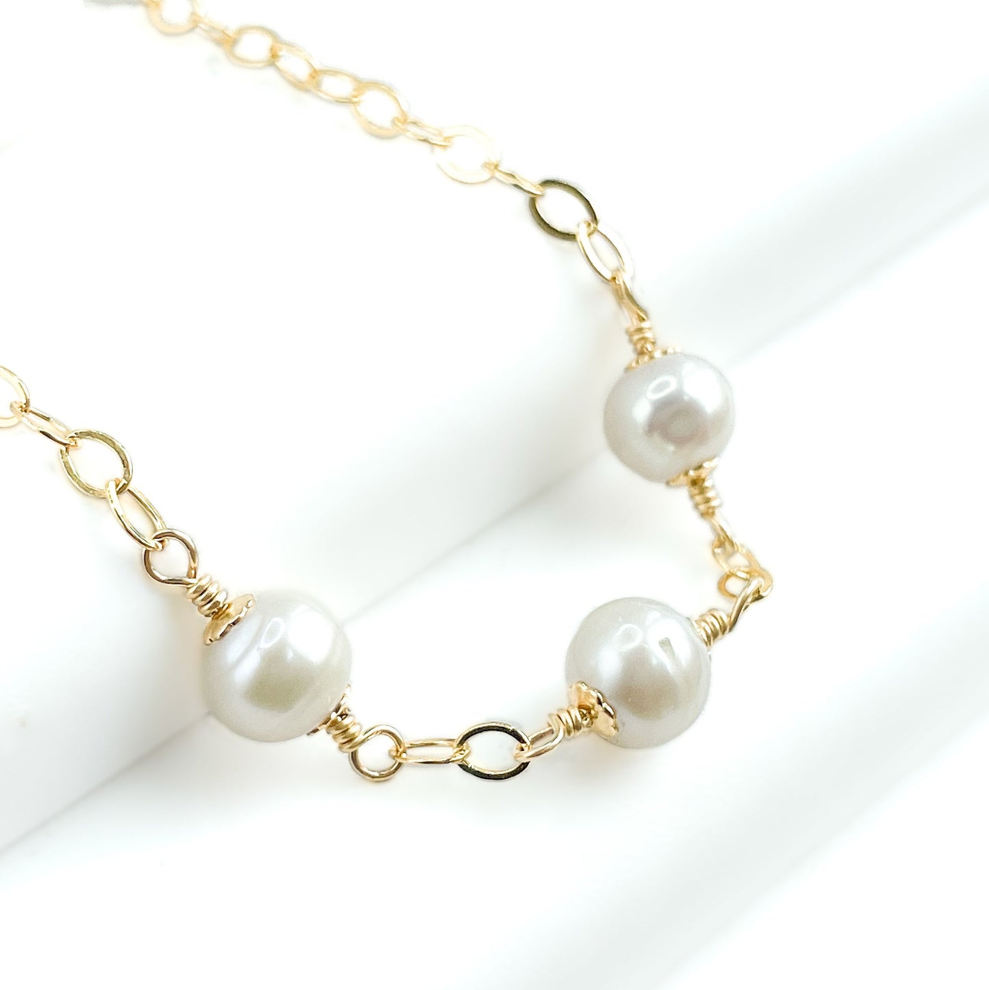 Gold Three Pearl Bracelet