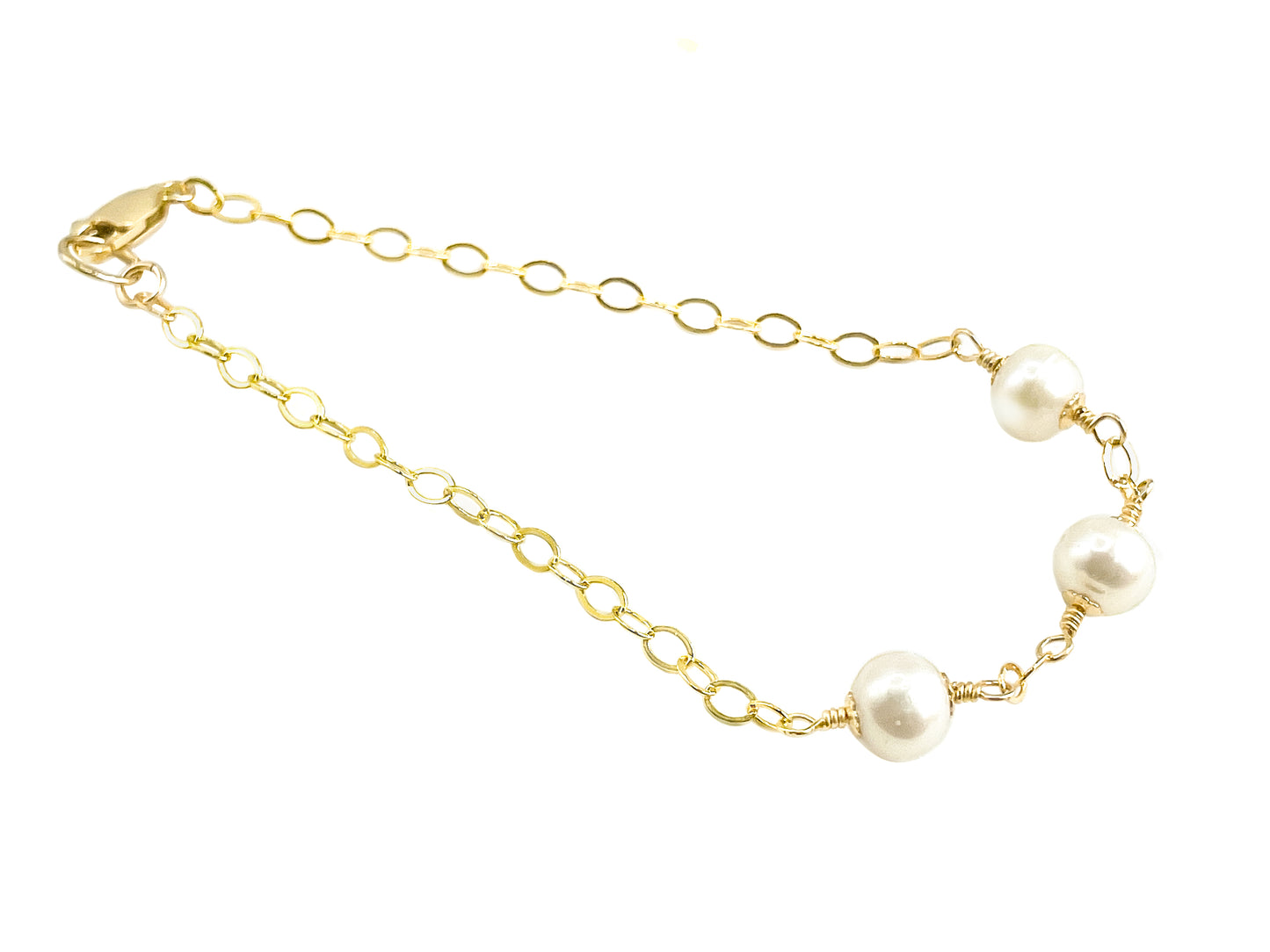 Gold Three Pearl Bracelet