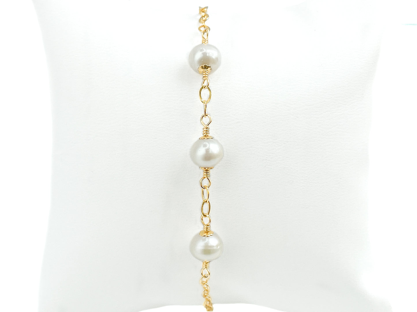 Gold Three Pearl Bracelet