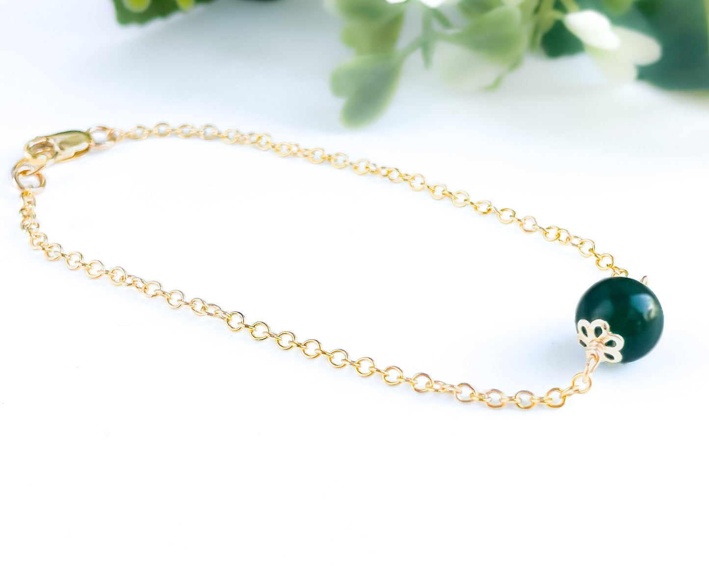 Jade Bead Dainty Bracelet