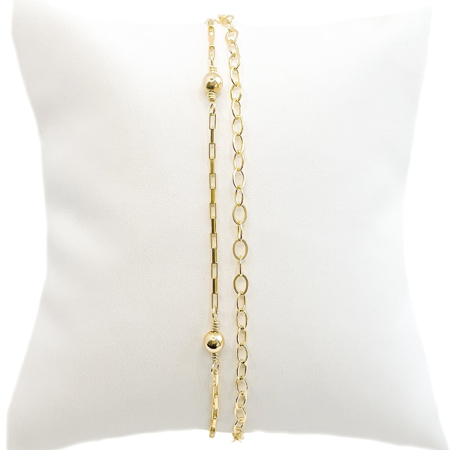 Gold Beaded Double Strand Bracelet