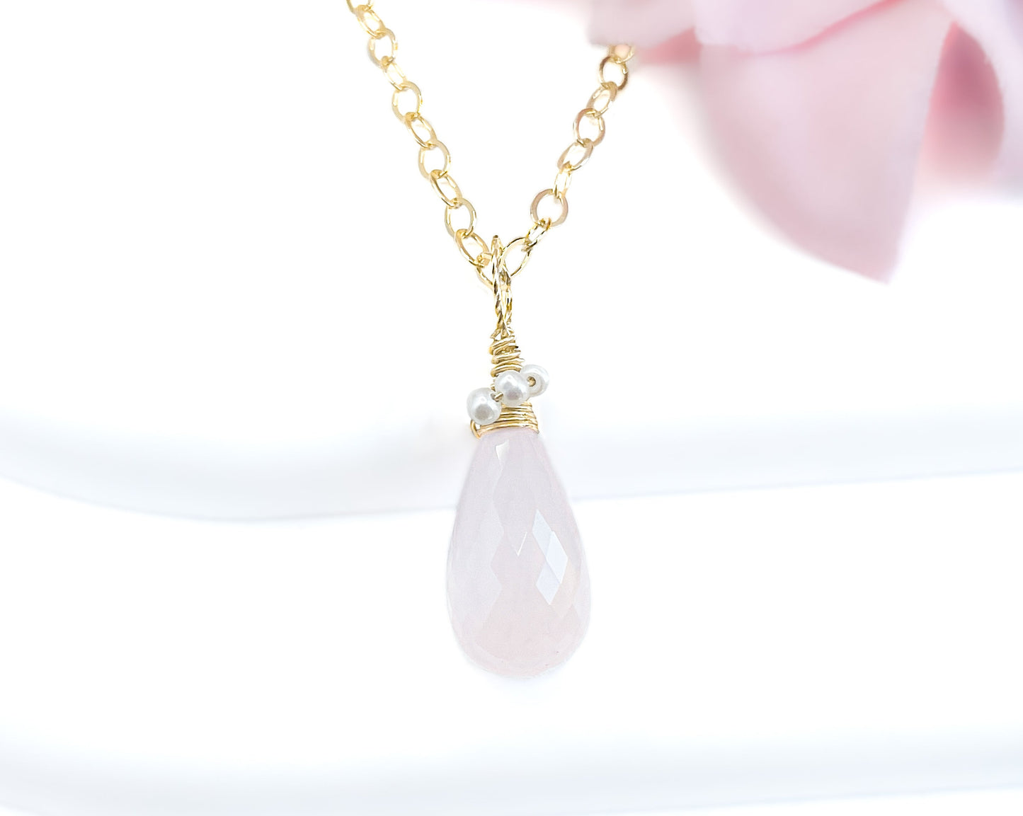 Rose Quartz Briolette Necklace