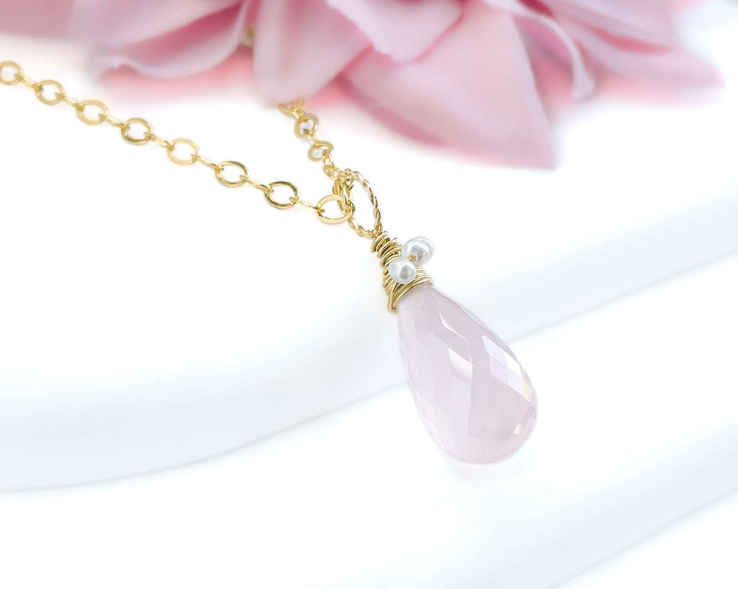 Rose Quartz Briolette Necklace