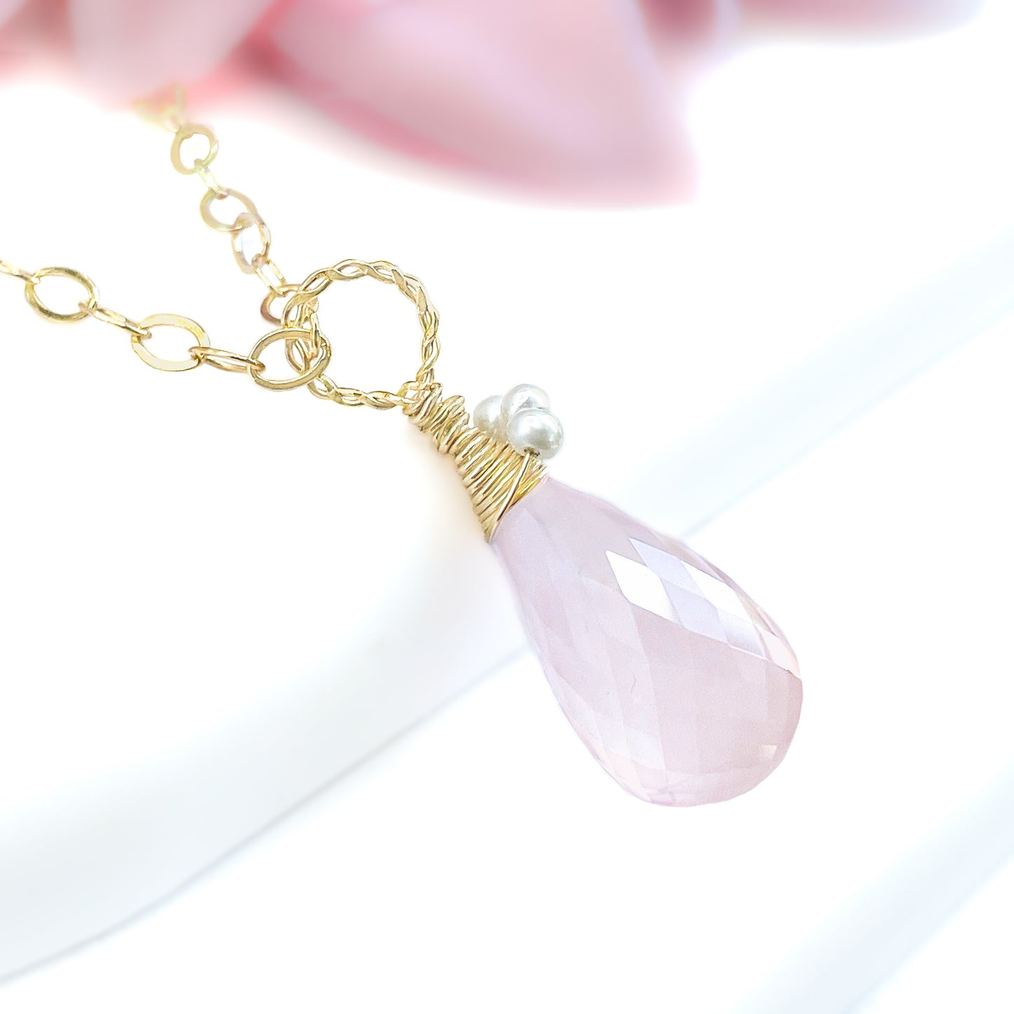 Rose Quartz Briolette Necklace