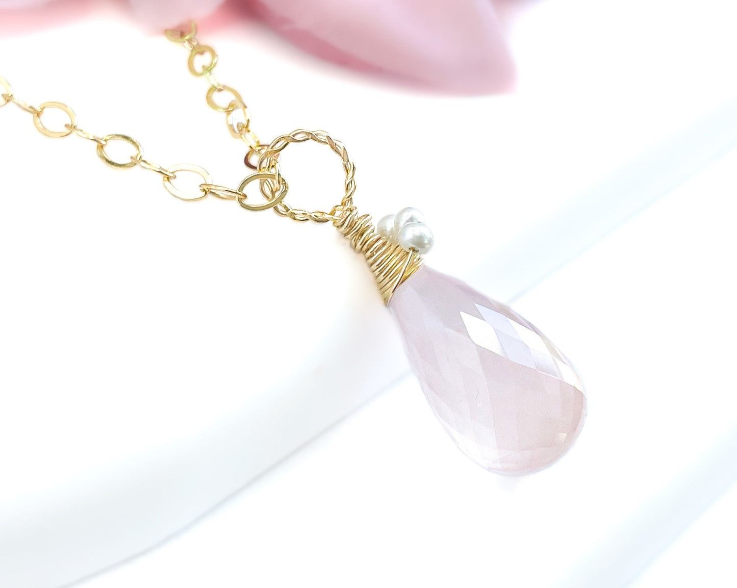 Rose Quartz Briolette Necklace