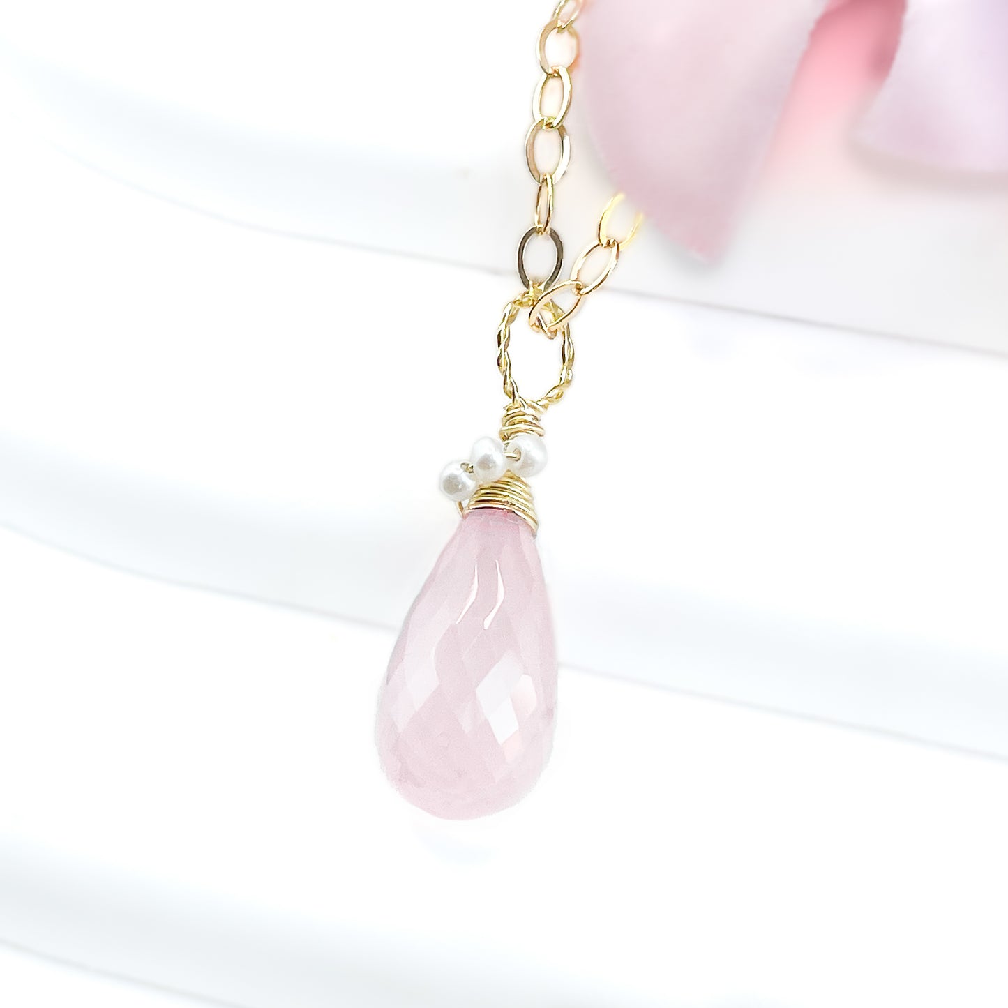 Rose Quartz Briolette Necklace