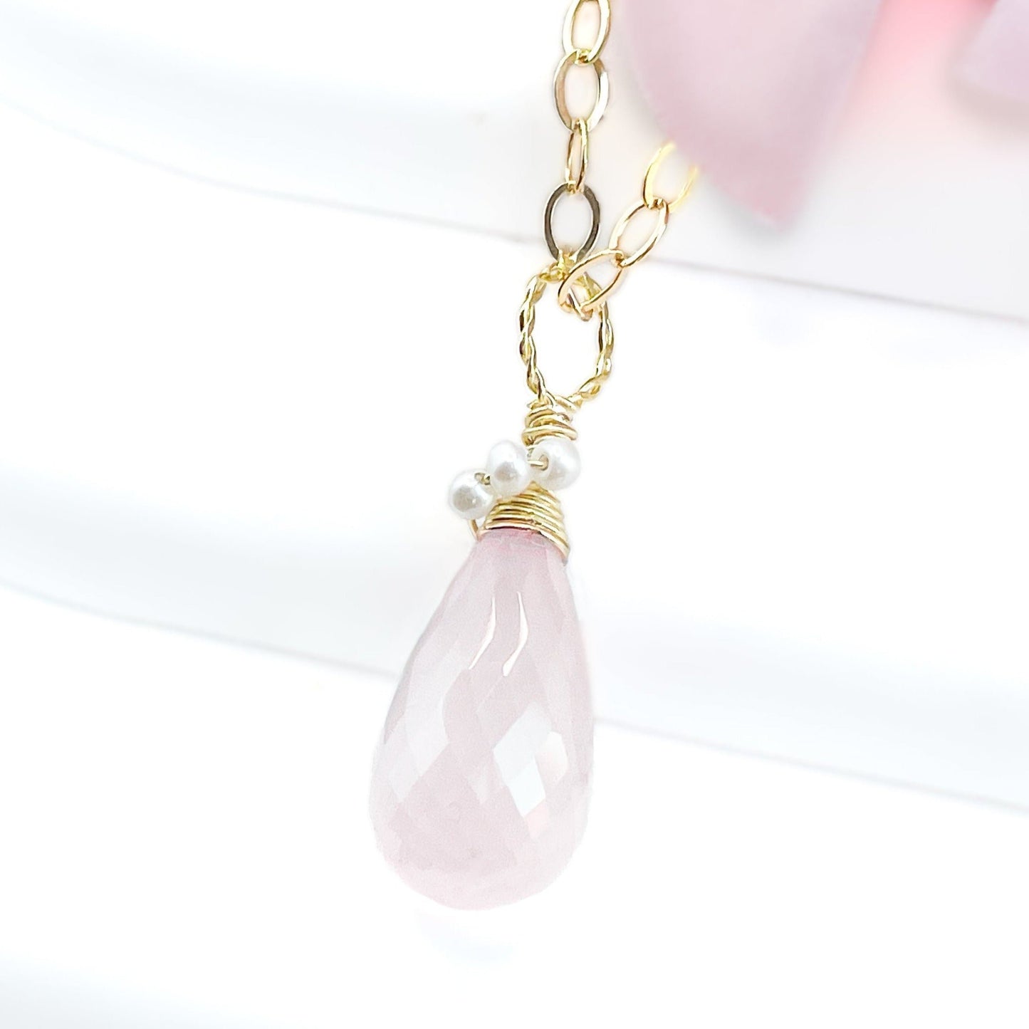 Rose Quartz Briolette Necklace