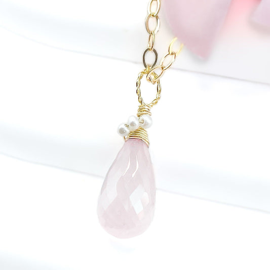 Rose Quartz Briolette Necklace