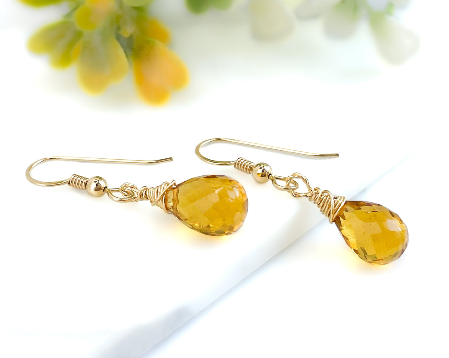 Citrine Briolette Earrings