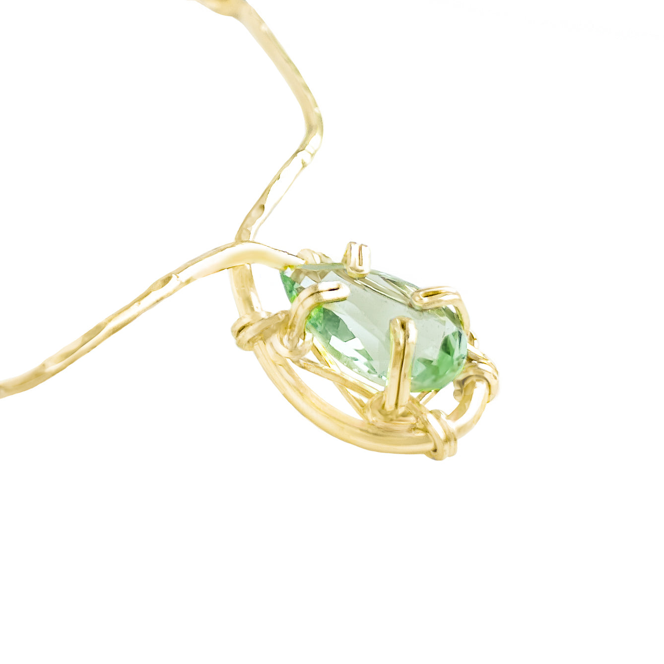 Peridot Wire and Chain Necklace