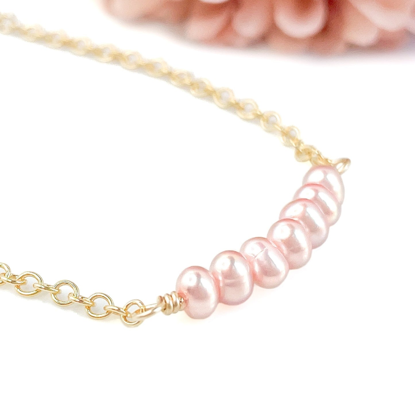 Pink Pearl Column Bracelet