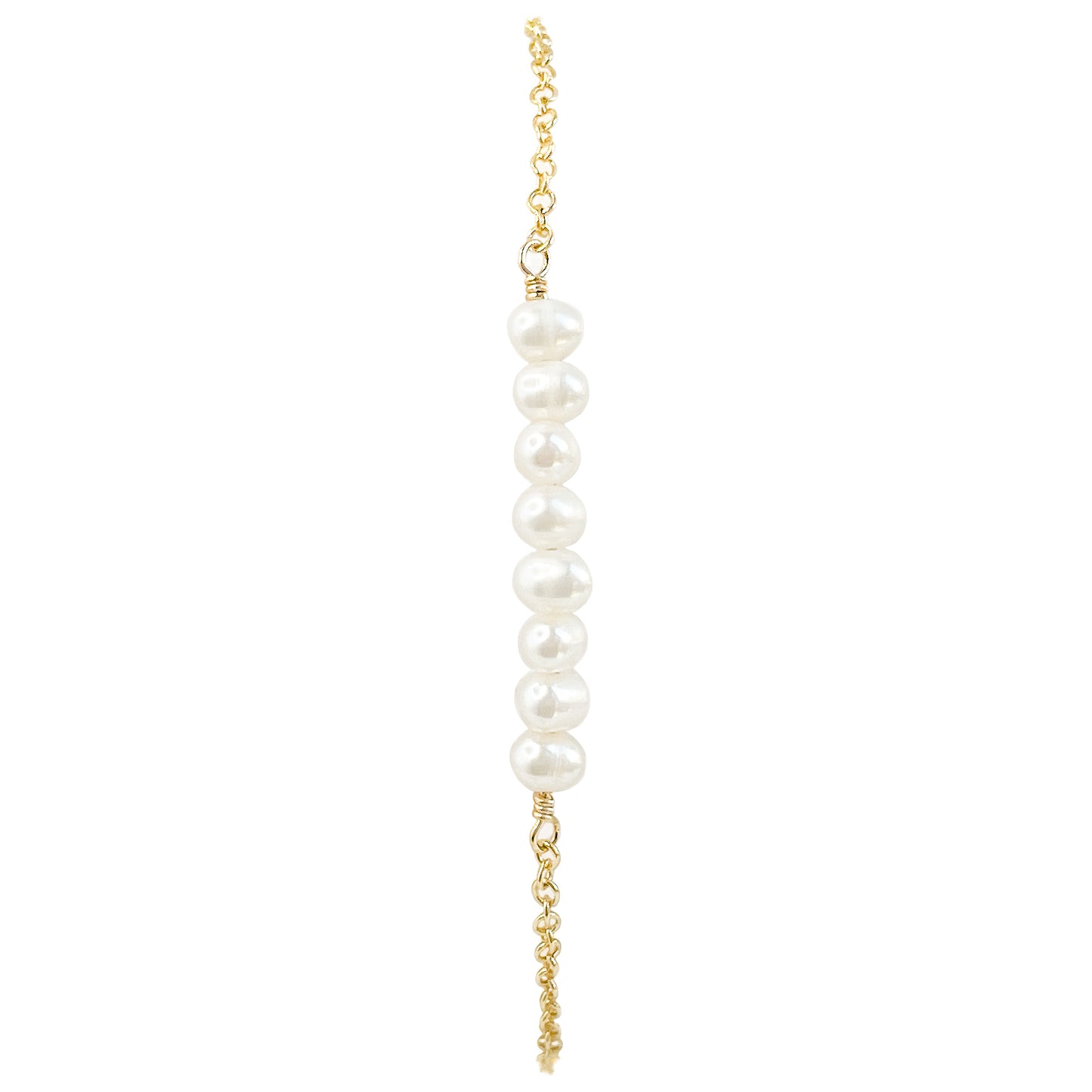 White Pearl Column Bracelet