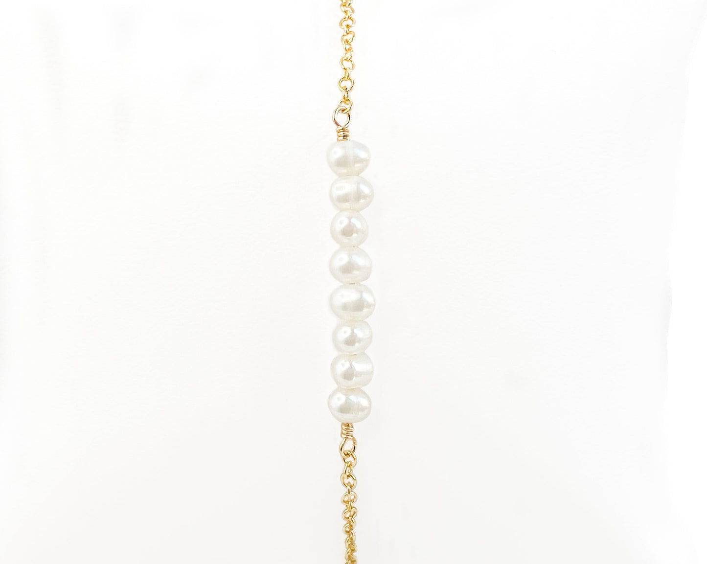 White Pearl Column Bracelet