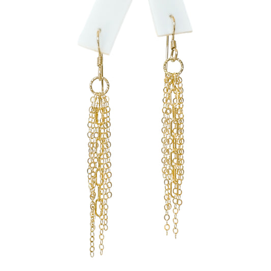 Gold Long Fringe Earrings