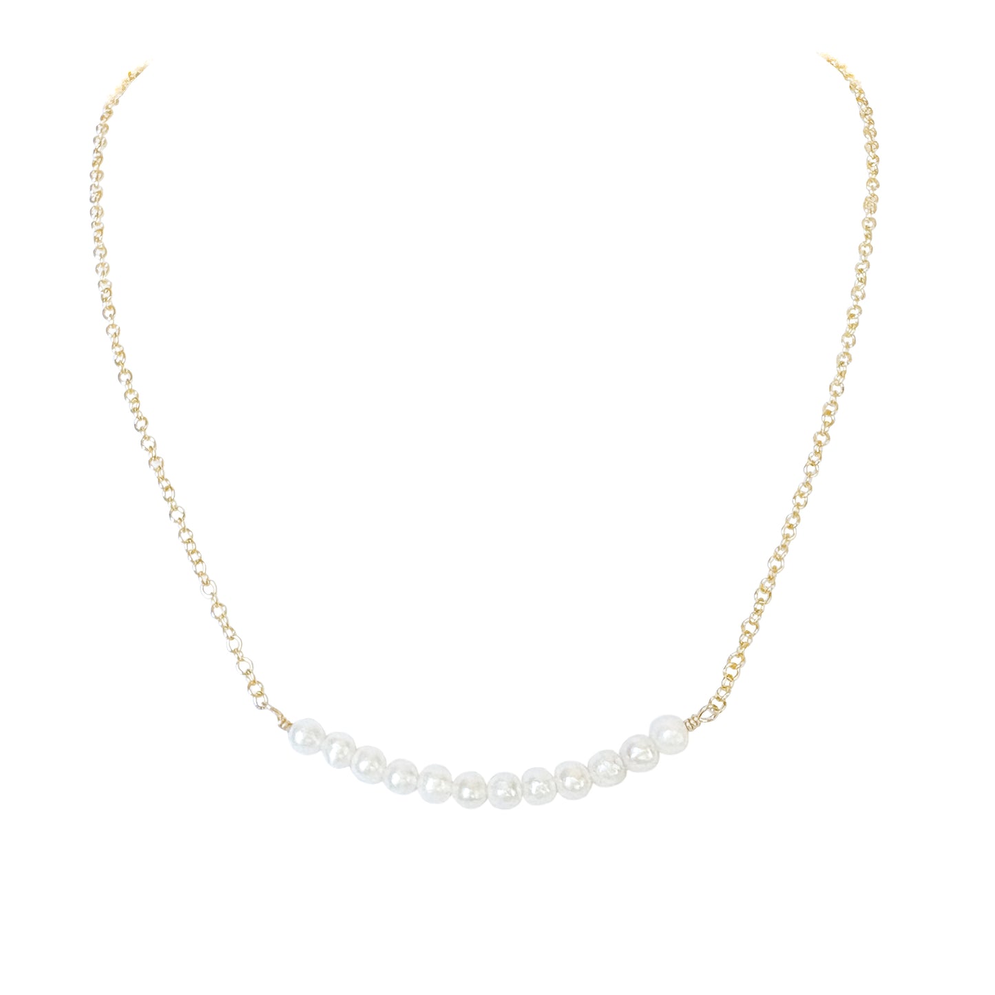 White Freshwater Pearl Petite Choker Necklace