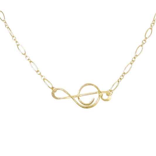 Gold Treble Clef Necklace