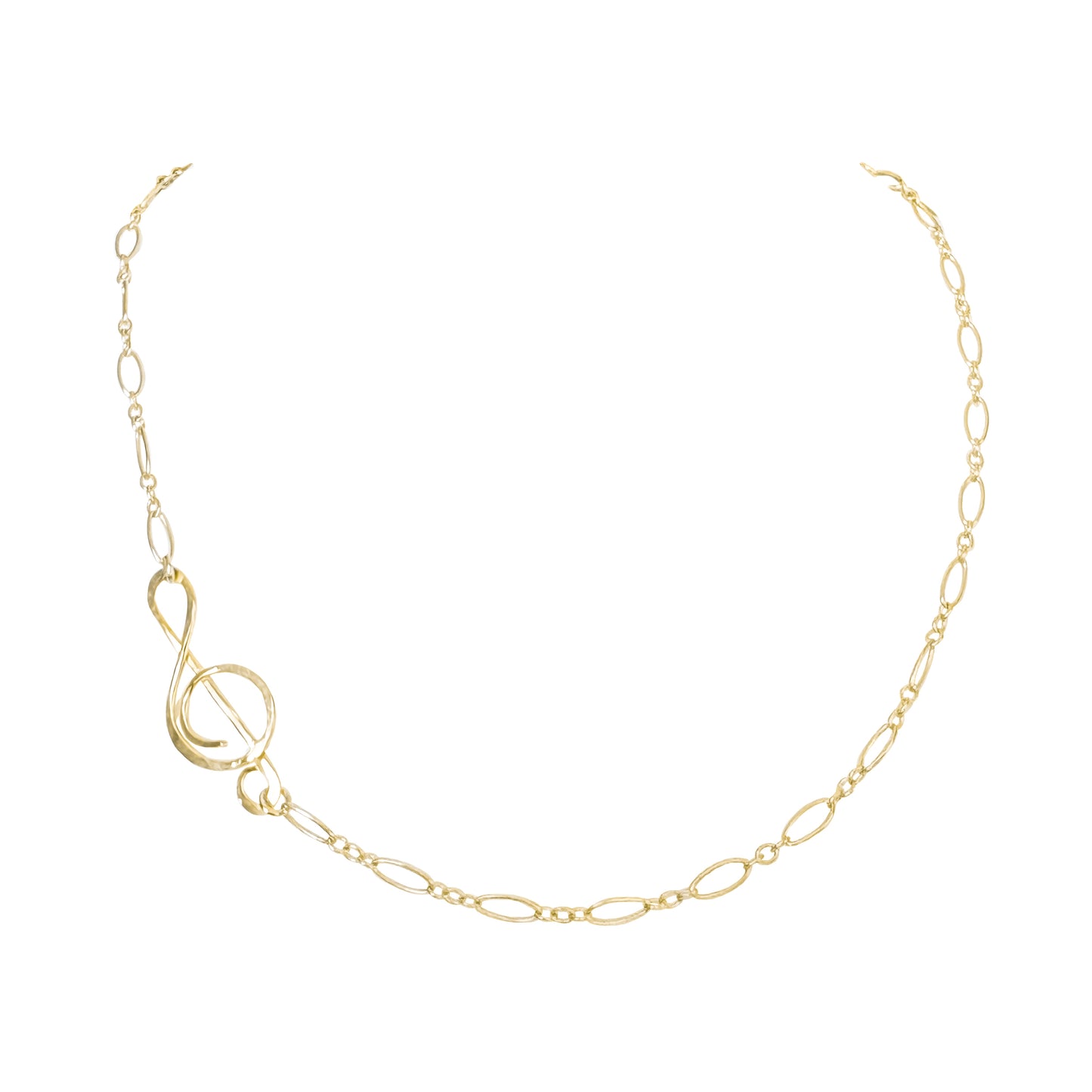 Gold Treble Clef Necklace