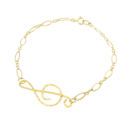 Gold Treble Clef Bracelet