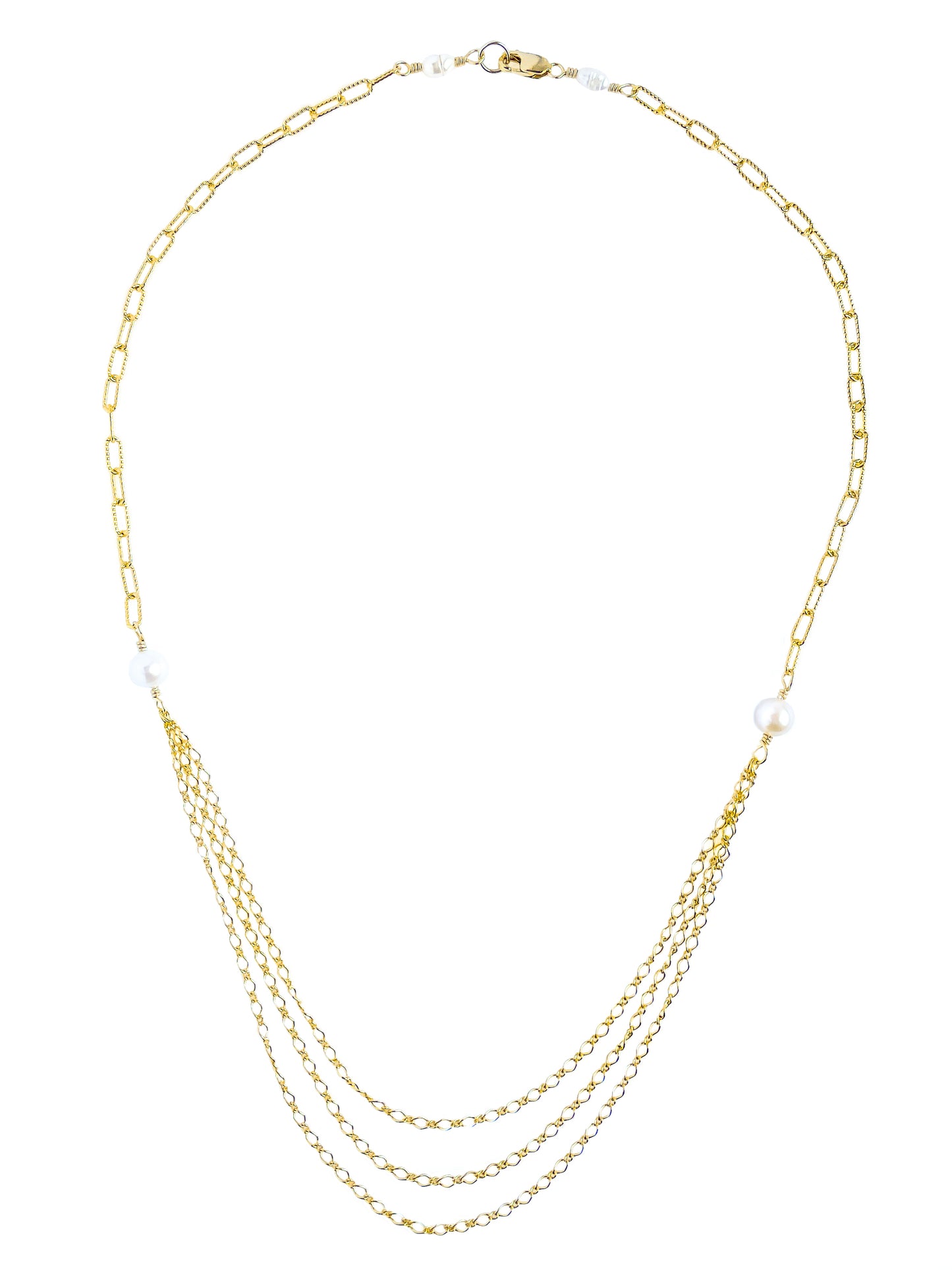 Gold Three Chain Necklace