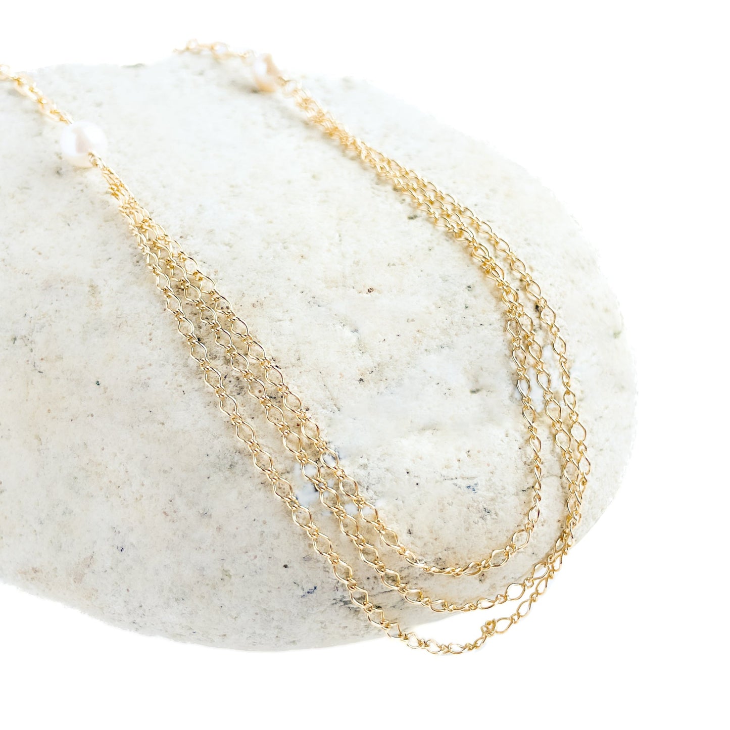 Gold Three Chain Necklace