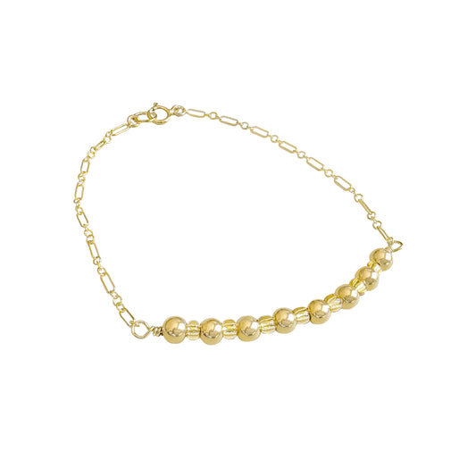 Gold Beaded Dainty Bracelet